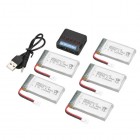 Syma 3.7V 1200mah for Syma X5HC X5SW Battery Spare Parts 3.7 V 1200 mAh Li Battery For X5HC X5SW with 4in1 Balance Charger 5pcs/set BestSelling