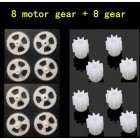 Syma 8pcs Motor Gear + 8pcs big gear For SYMA X5C X5 X5C-1 X5S X5SC X5SW RC Quadcopter Helicopter Drone Accessories Spare Parts BestSelling