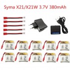 Syma 10PCS 3.7V 380mAh Lipo Battery For Syma X21 X21w X26 Drone Battery RC Quadcopter Spare Parts Accessories 3.7v lipo battery and charger BestSelling