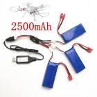 Syma X8C parts charger battery X8C X8W X8G X8HC X8HW X8HG 7.4V 2500mah RC Quadcopter spare parts Charger+1 to 3 wire+ 3 battery BestSelling