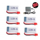 Syma 752035 3.7V 380mAh Lipo Battery + 5 in 1 Charger For SYMA X5A-1 X15 X15C X15W RC Drone Spare Parts 3.7v Battery XH4.0 Plug BestSelling
