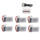 Syma 3.7V 300mAh Lipo Battery +6 in 1 charger set For Hubsan H107 Syma X11C FY530 Udi U816 U830 F180 E55 FQ777 FQ17W RC Drone Parts BestSelling