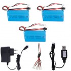 Syma 3 PCS 7.4V 1500mAh lipo Battery SM Plug with charger for YDI U12A Syma S033g Q1 TK H101 18650 7.4V Battery for Rc Toy Boats Cars parts BestSelling