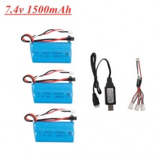 Syma 7.4V 1500mAh lipo Battery for YDI U12A Syma S033g Q1 TK H101 Rc Toys Boats Cars Tanks Drone Part 18650 7.4V Battery and Charger BestSelling