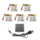 Syma 5PCS 3.7V 380mAh Lithium Battery with 5 in 1 Balance Charger for SYMA X21 X21W X26 Four axis Aircraft Quadcopter Spare Parts Dro BestSelling