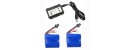 Syma 2PCS 7.4V 600mah lithium battery with 2 in 1 balance charger for Syma Q2 Q3 Skytech H100 H102 H106 battery parts BestSelling