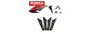 Syma S107C 01 Head cover Black + Main blades Black + Tail decoration Black