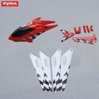 Syma S107N 03 Head cover Main blades Tail decorations Red