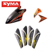 Syma S110G 01 Head cover Orange + Main blade Orange + Tail decoration Orange