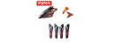 Syma S110G 01 Head cover Red + Main blade Red + Tail decoration Red