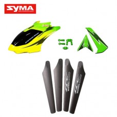 Syma S32 01 Head cover Main blades Tail decoration Green