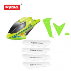 Syma S8 01B Headcover B green + Main blades + Tail Decoration B green