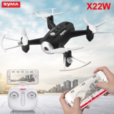 Syma X22W With Wifi FPV HD Camera Real time Transmission 2.4G 4CH 6Axis Barometer Set Height Headless Mode Flight Track Mini RC Quadcopter Black